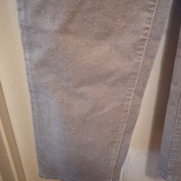 Talbots Women's Sparkle Stretch Corduroy Straight Leg Pants in Light Gray - Picture 2 of 11